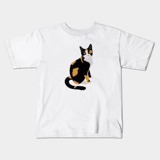 Calico Portrait, Cute Calico Cat, Calico Cat Lover Kids T-Shirt